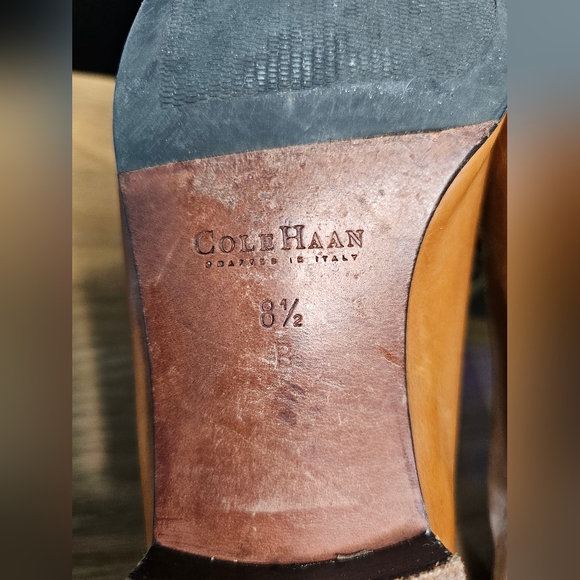 Cole Haan Made in Italy Tan Leather Loafer Shoes Size 8.5B